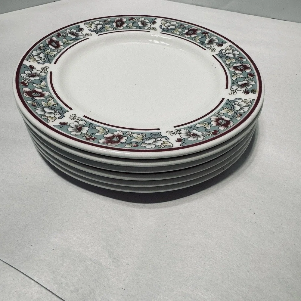 Set of 6 Johnson Bros Windsor Ware Malvern Blue Floral Dessert Plates 6